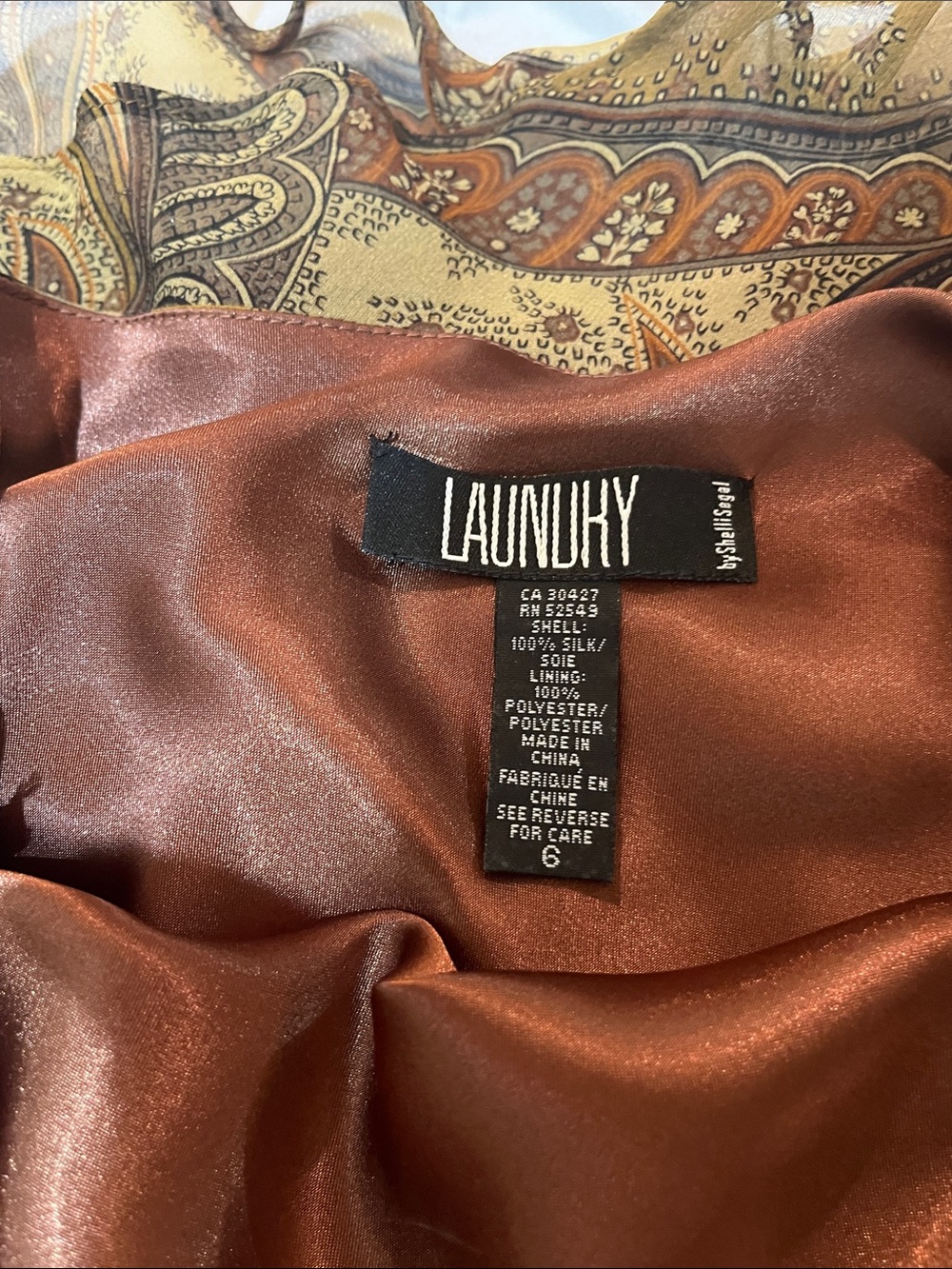 Laundry By Shelli Segal Paisley Maxi Dress in Mustard and Brown - Picture 3 of 6